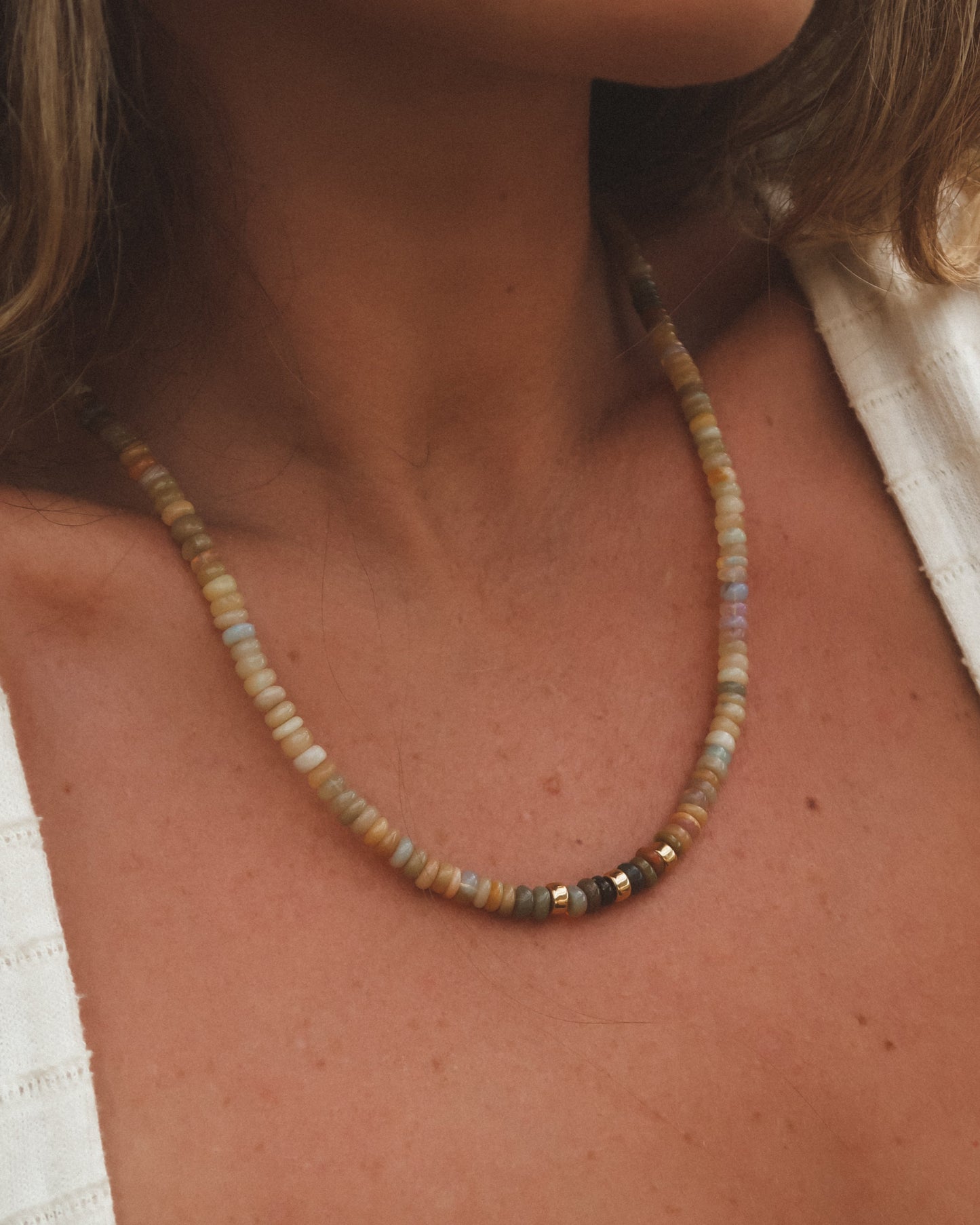 Large Sueños Fire Opal Necklace